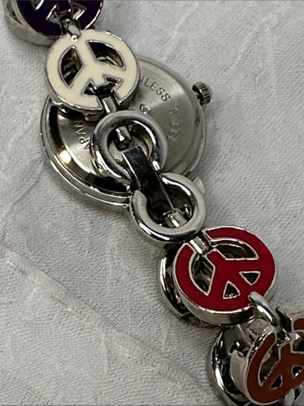 Rainbow Peace Sign Bracelet Watch - Picture 6 of 6